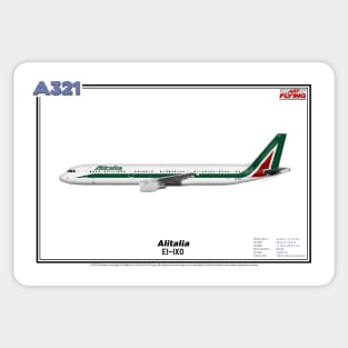 Airbus A321 - Alitalia (Art Print) Sticker